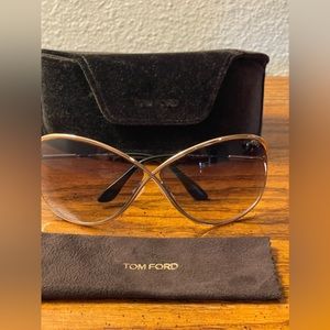 Authentic Tom Ford Miranda  TF 130 28B Rose Gold Metal Sunglasses